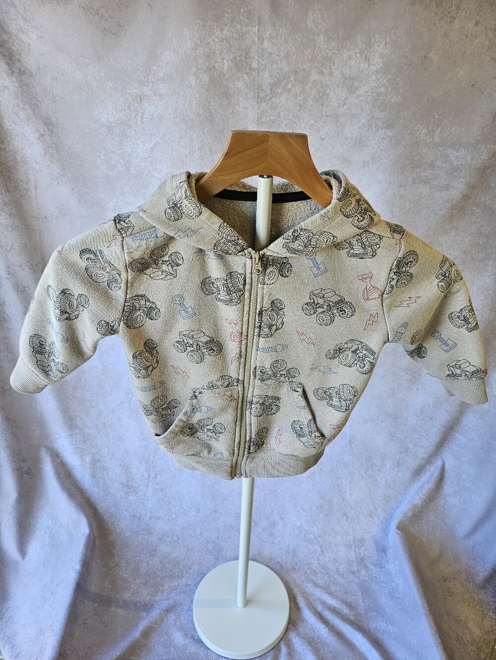 18 Months Monster Truck Zip-Up Hoodie/Jacket